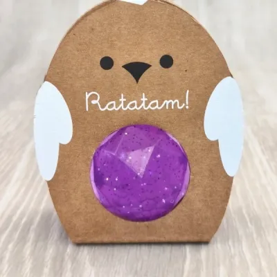 Balle rebondissante facette oiseau Violet